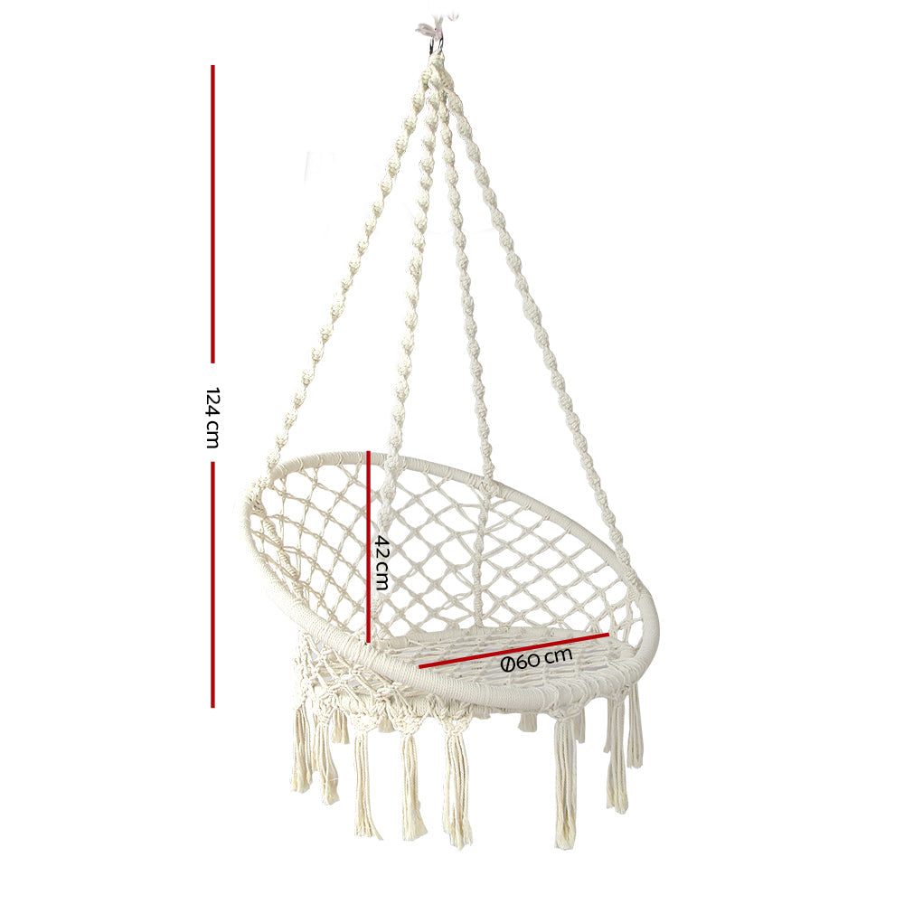 South Yarra Boho Hammock Swing Chair - Cream